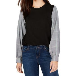 Seven Sisters Juniors Mixed Media Sweatshirt-L